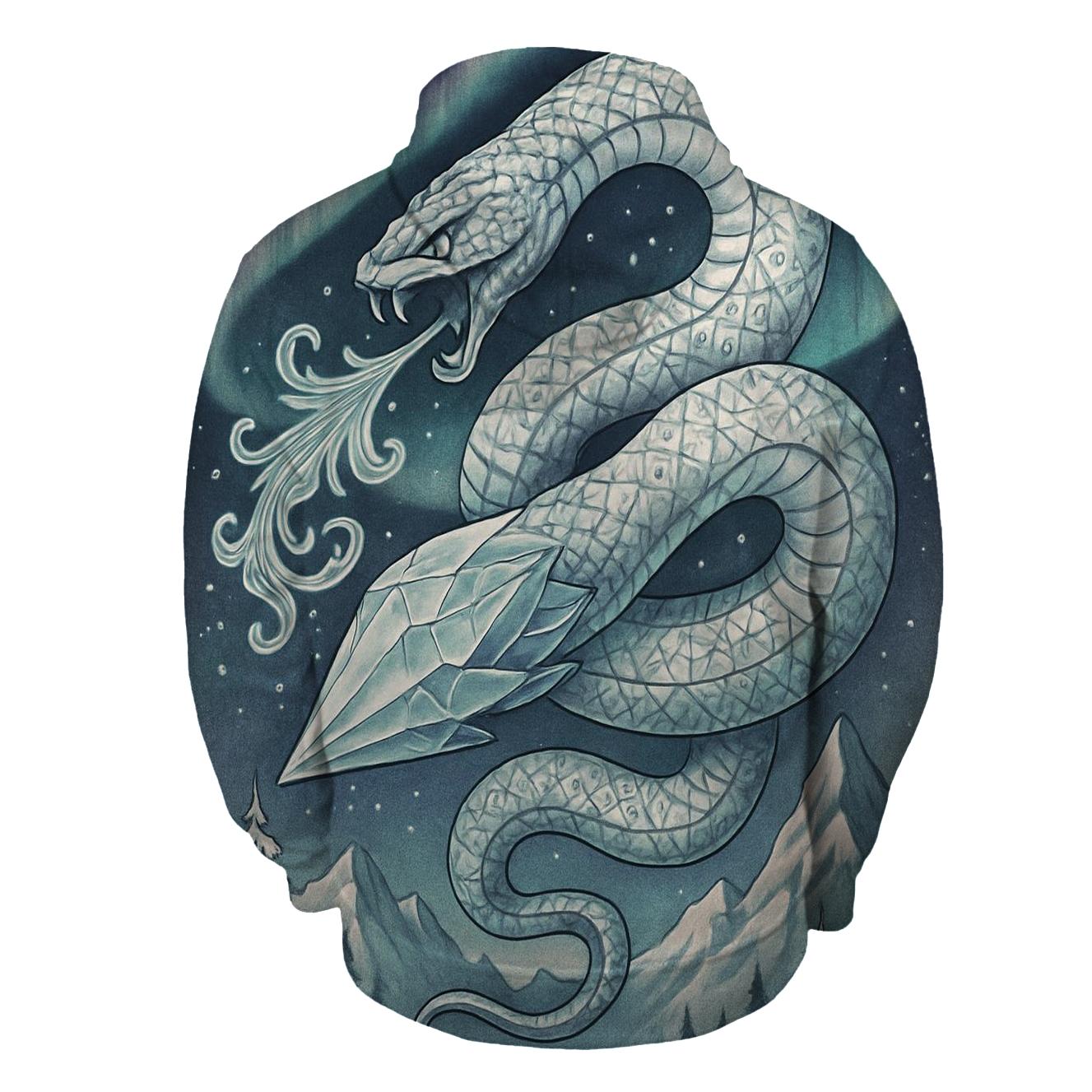 Frozen Aurora Ouroboros pullover hoodies