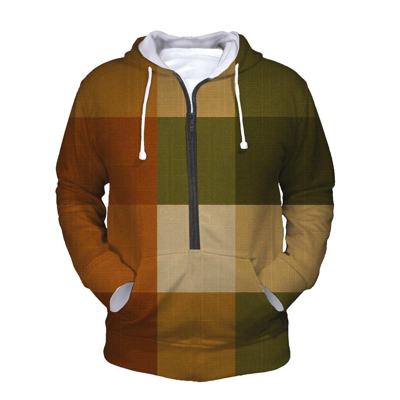 Harvest Plaid Panels lightweight hoodies
