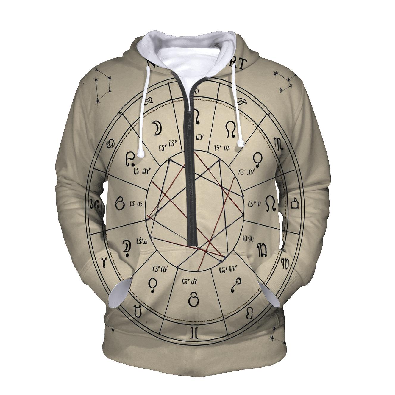 Stellar Birth Chart Layout printed hoodies