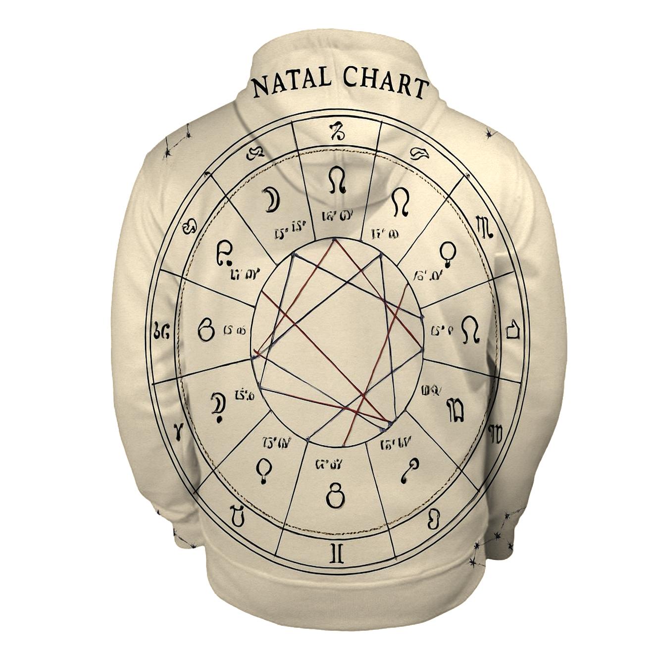 Stellar Birth Chart Layout printed hoodies