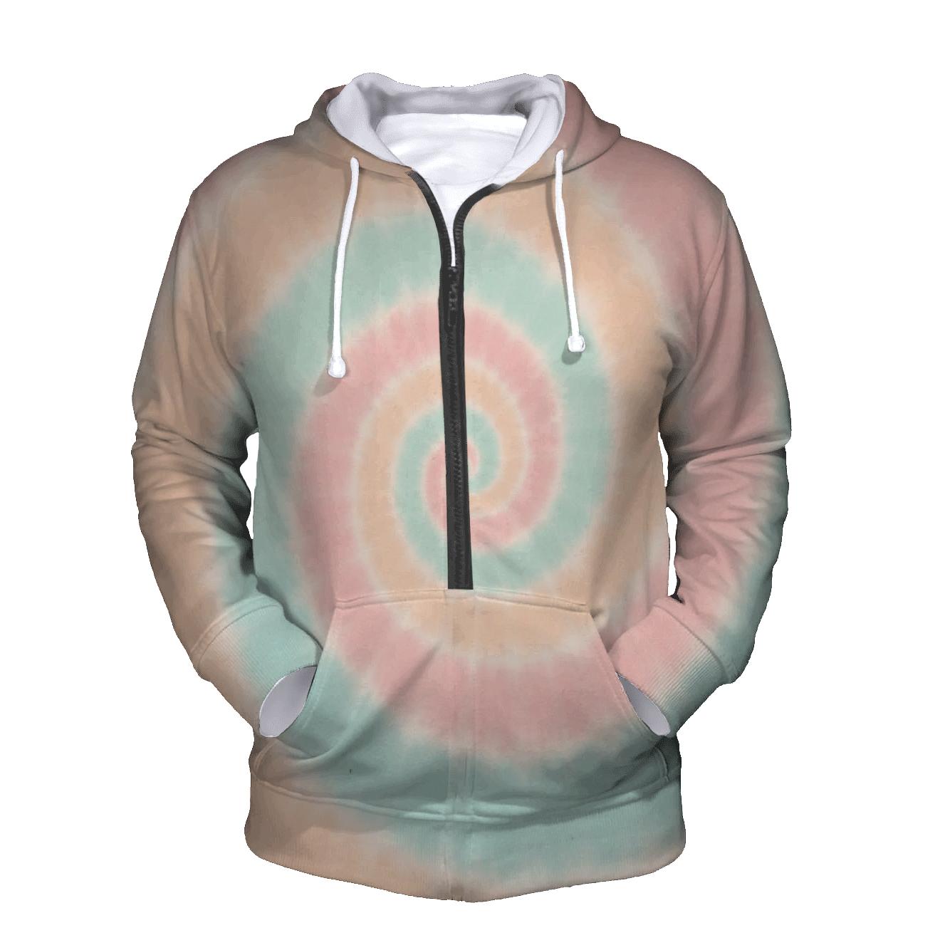 Pastel Spiral Ombre embroidered hoodies