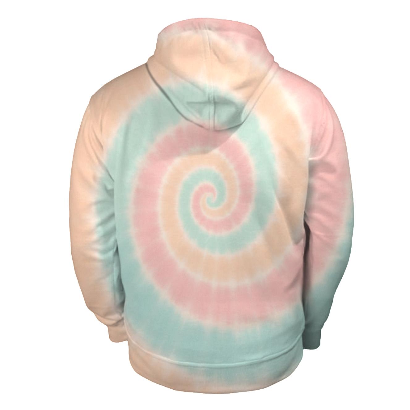 Pastel Spiral Ombre embroidered hoodies