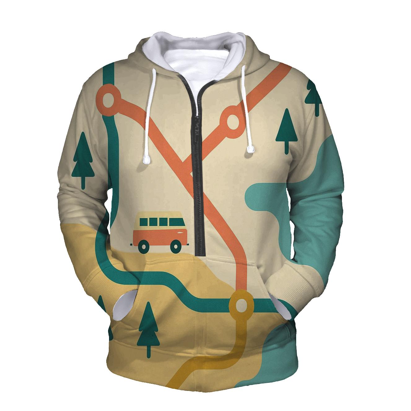 Retro Road Map hoodie styles