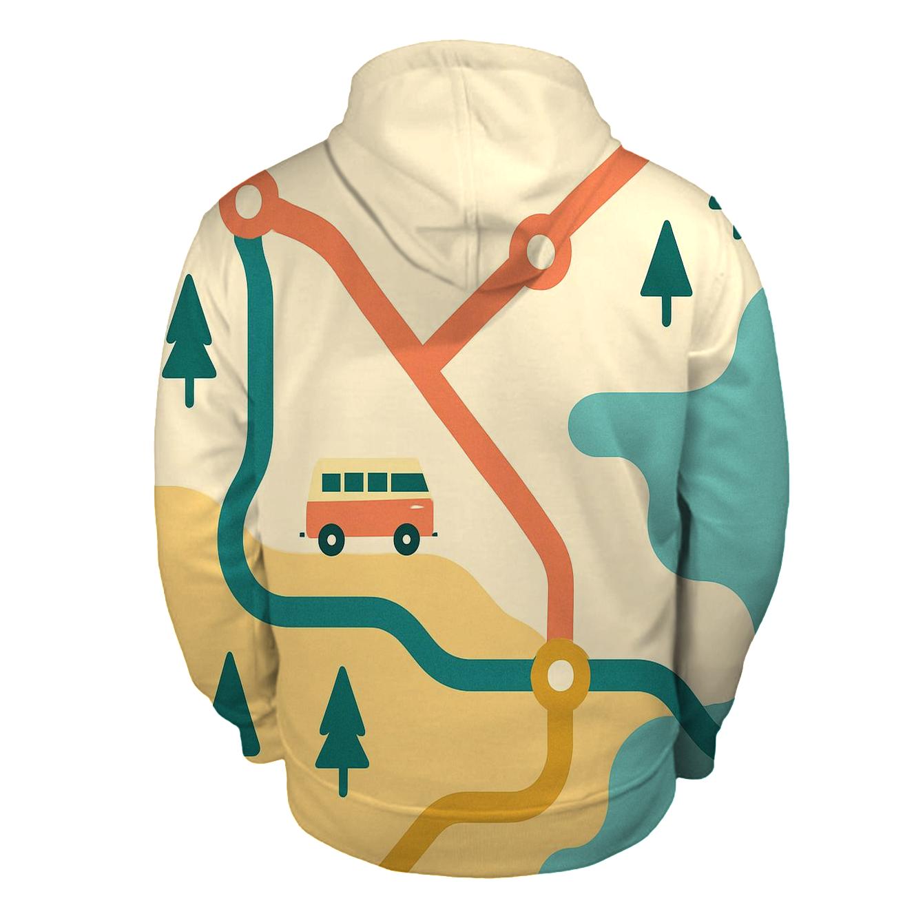 Retro Road Map hoodie styles