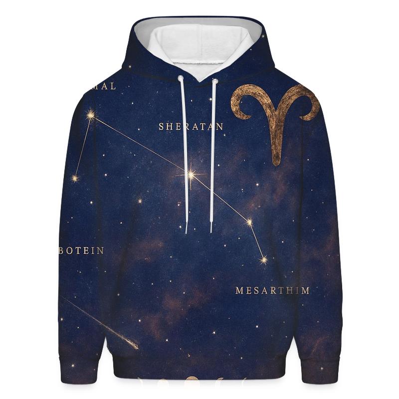 Celestial Aries Constellation Map pullover hoodies
