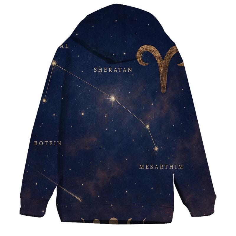 Celestial Aries Constellation Map pullover hoodies
