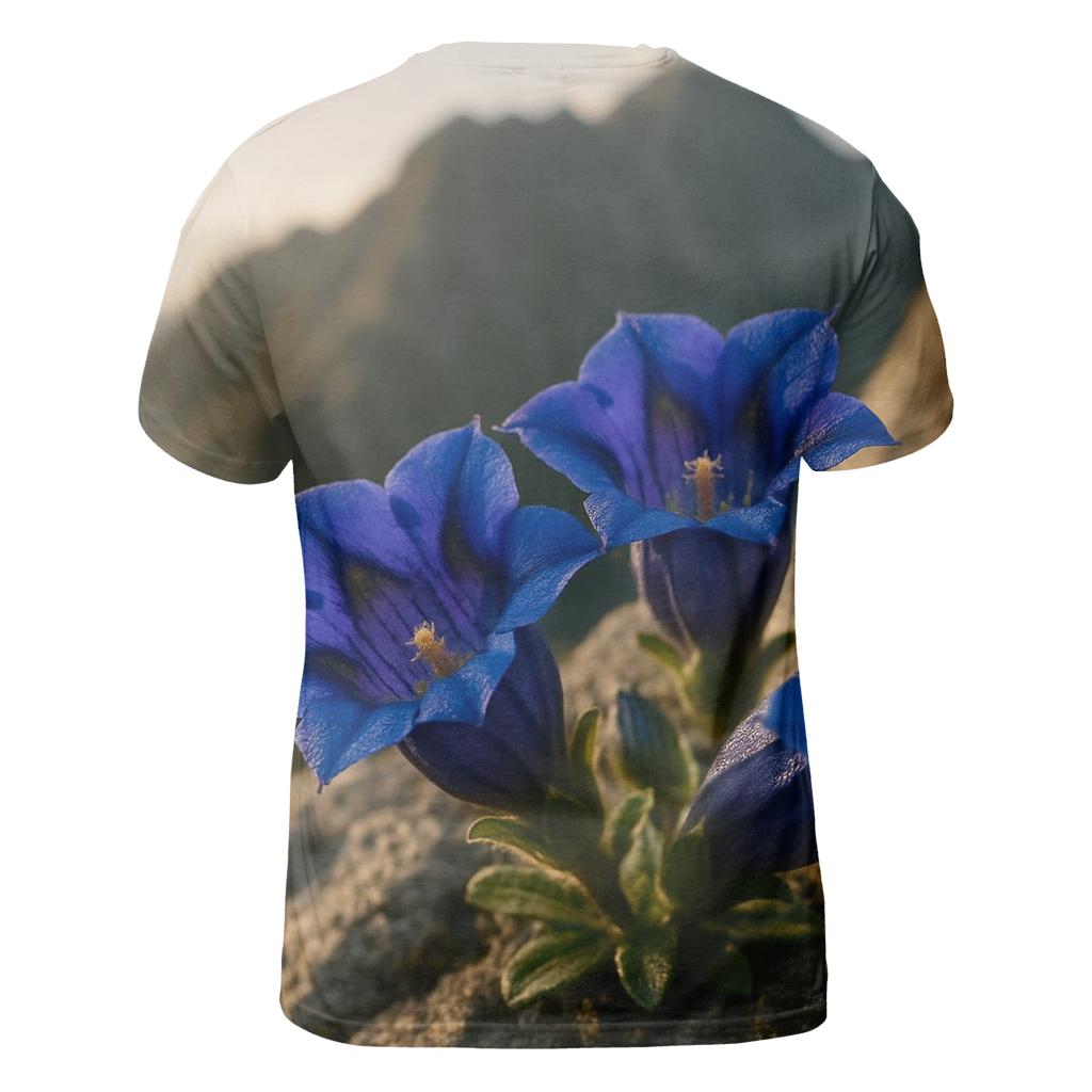 Dawn Glory Of Alpine Gentians unique graphic print tees