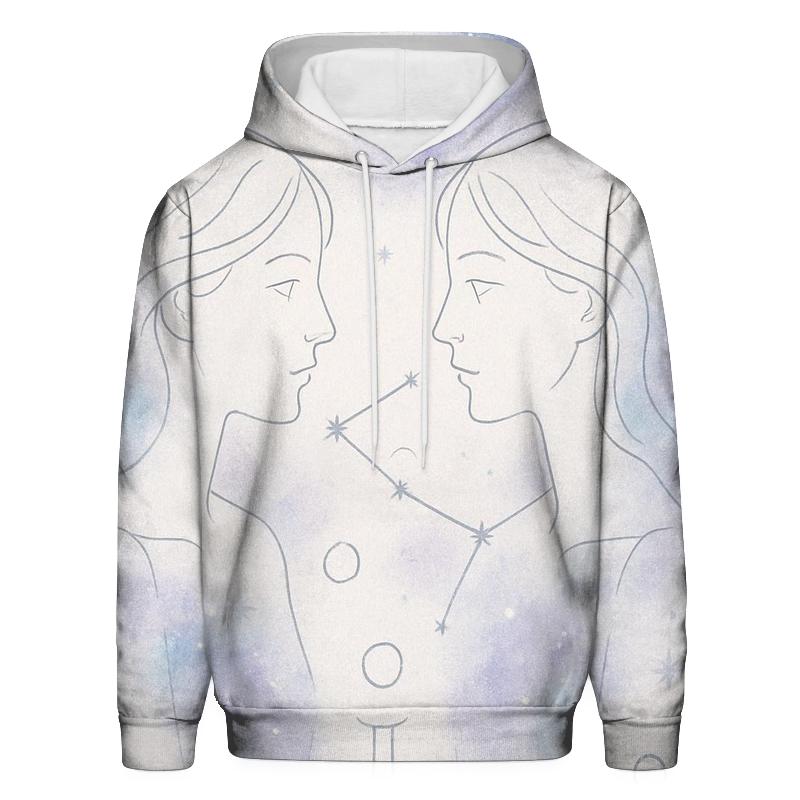 Ethereal Gemini Twins Portrait zip-up hoodies