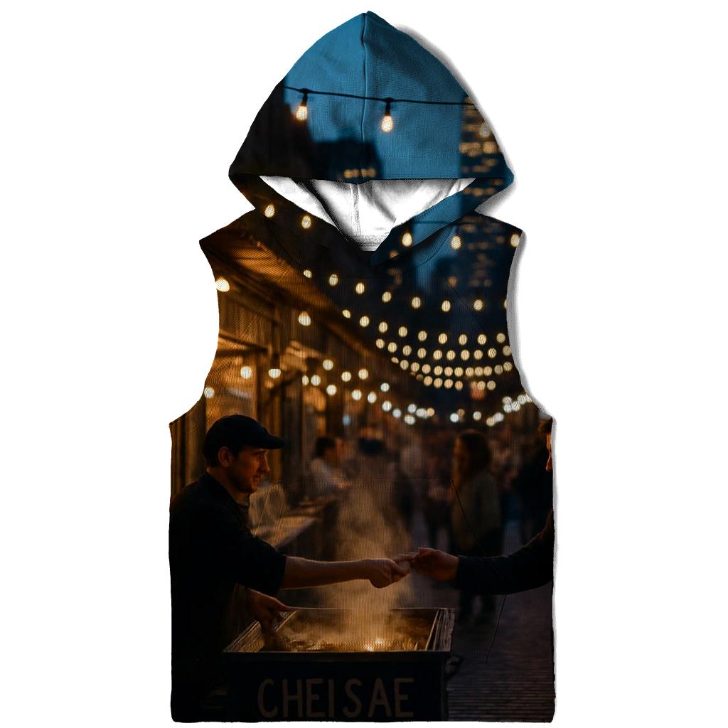 Night Market Alley With Skyline Vista zip-up hoodies