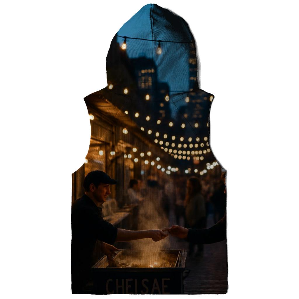 Night Market Alley With Skyline Vista zip-up hoodies