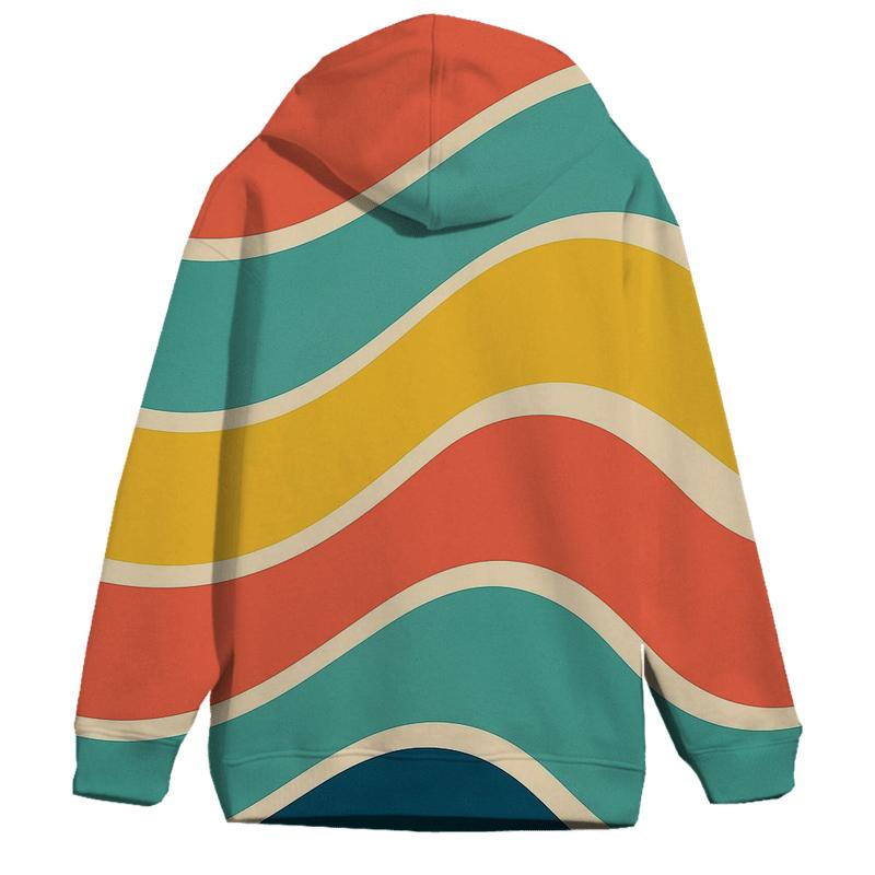 Groovy Rainbow Waves lightweight hoodies