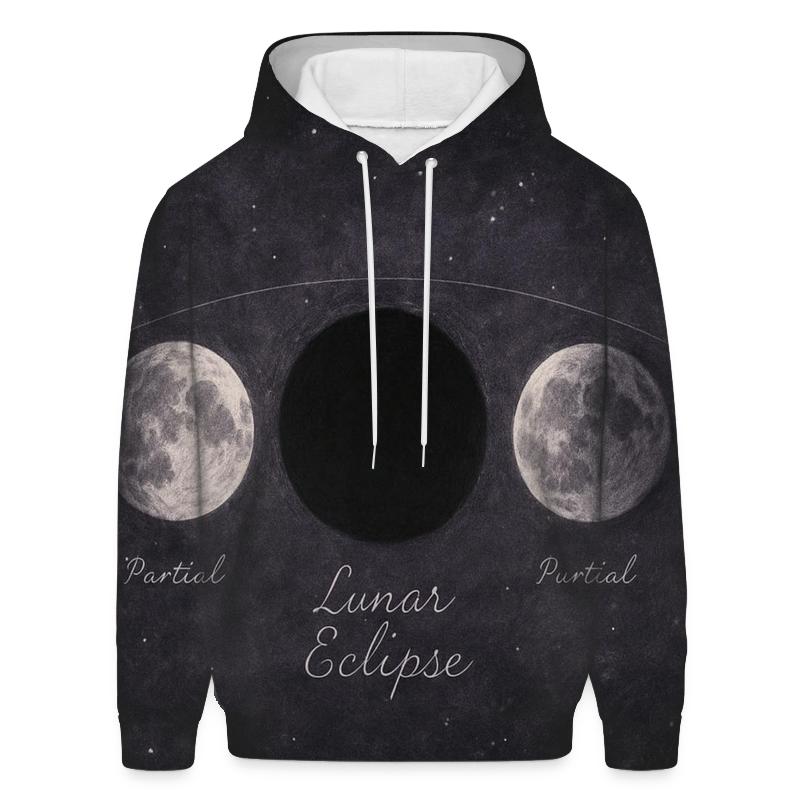 Lunar Eclipse Shadow Art premium hoodies