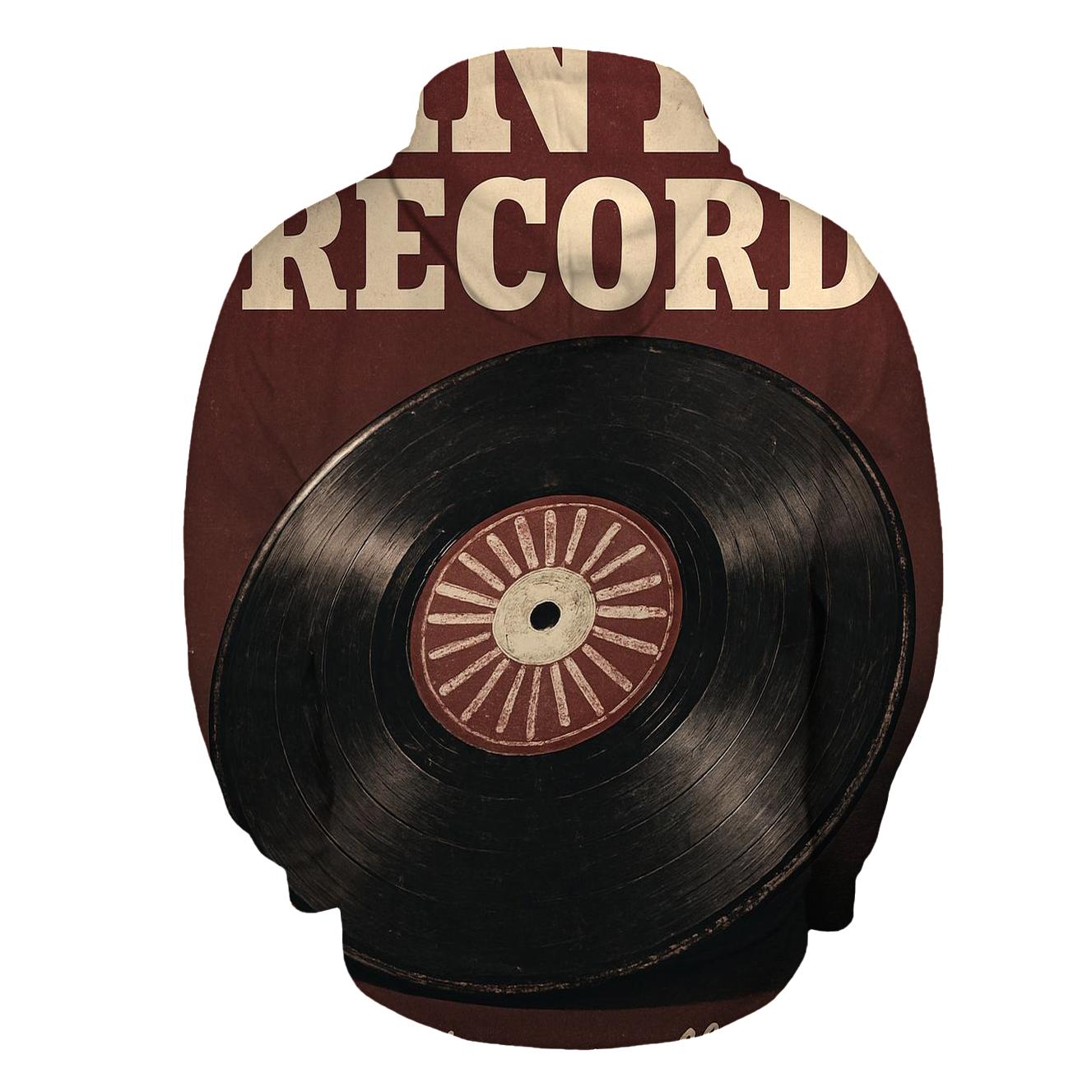 Distressed Vinyl Record Poster zip-up hoodies