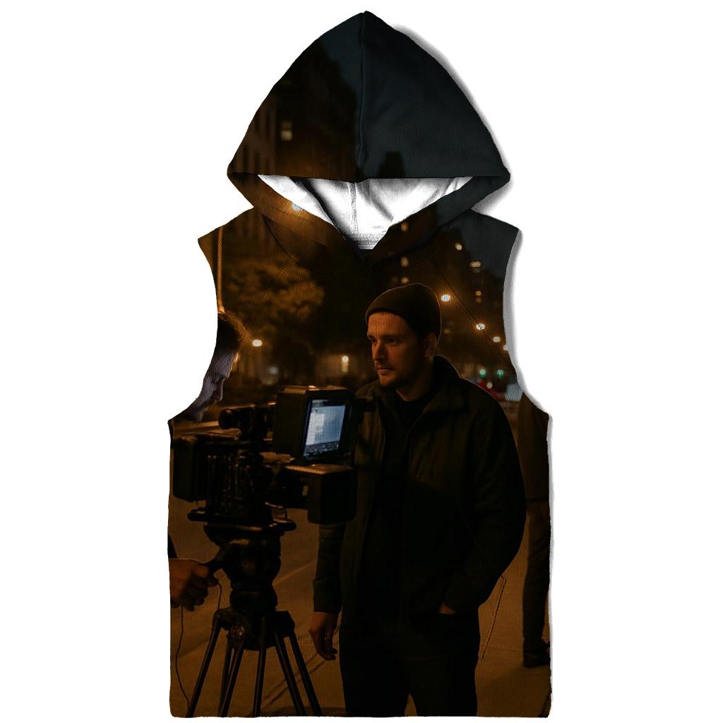 Late Night Film Crew On Riverside Drive lightweight hoodies