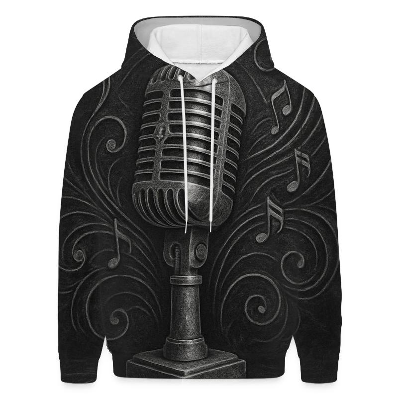 Microphone Marble Etching hoodie designs