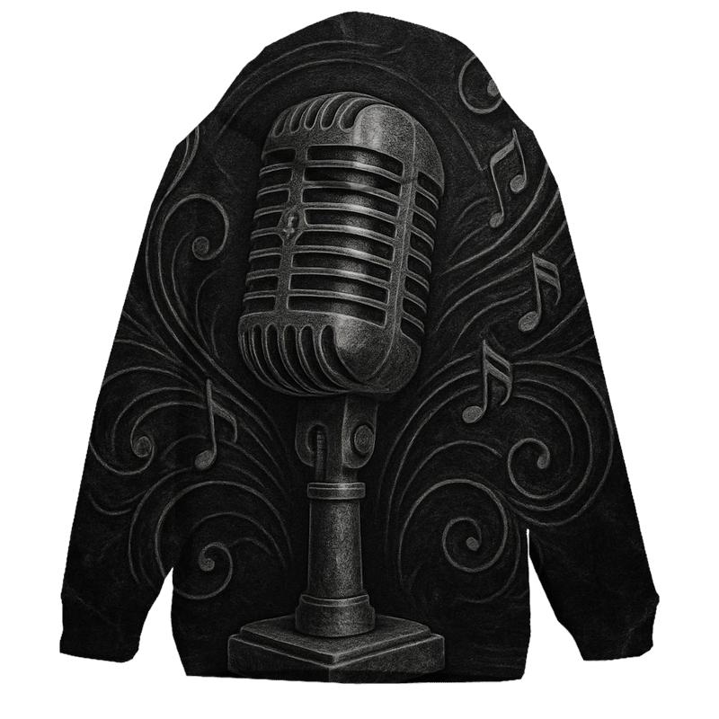 Microphone Marble Etching hoodie designs