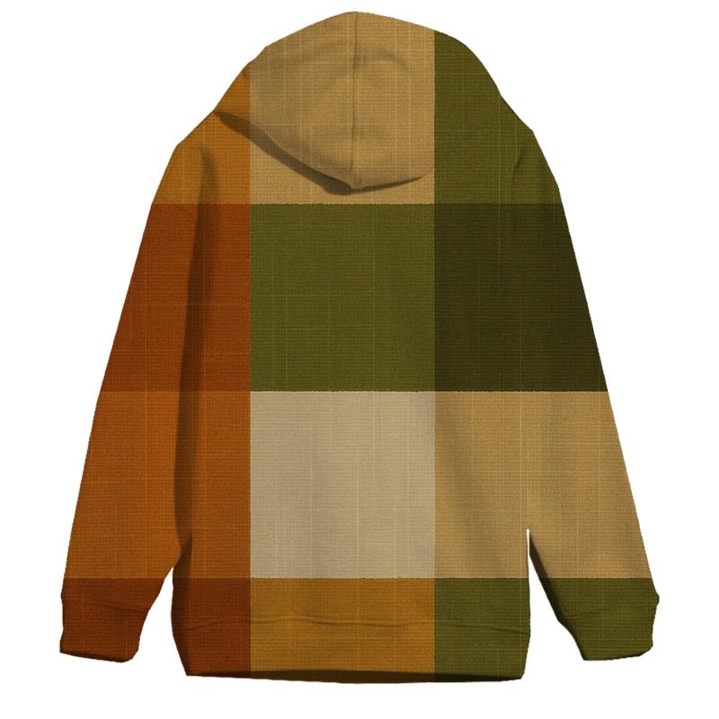 Harvest Plaid Panels embroidered hoodies