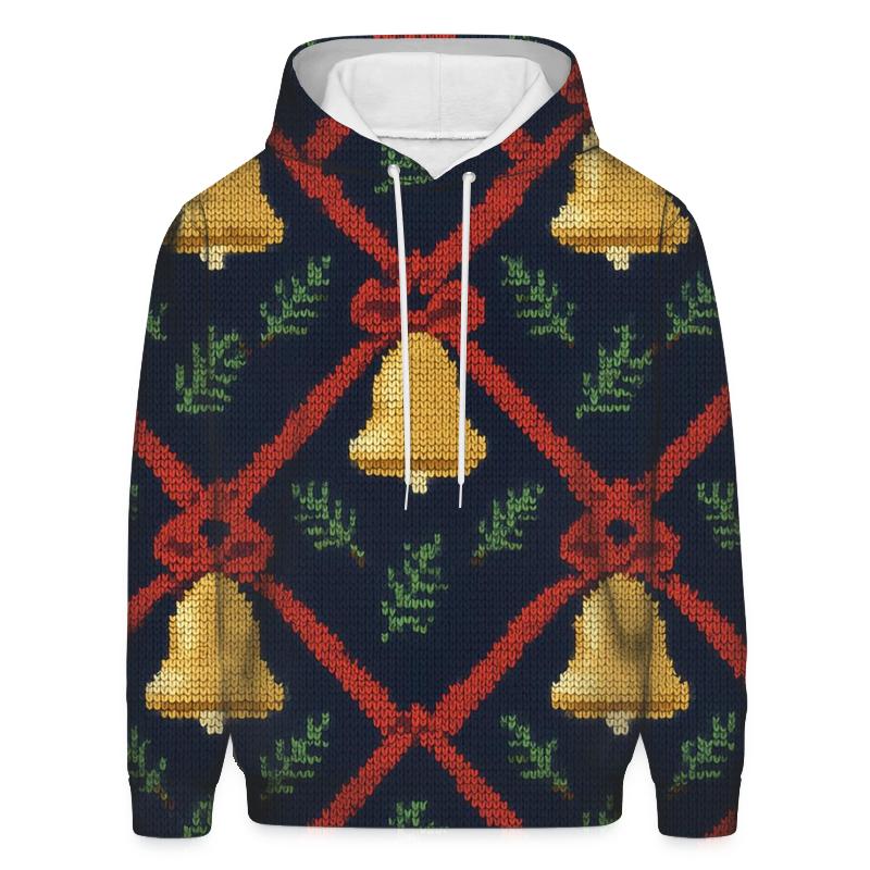 Sleigh Bell Crisscross Design heavyweight hoodies