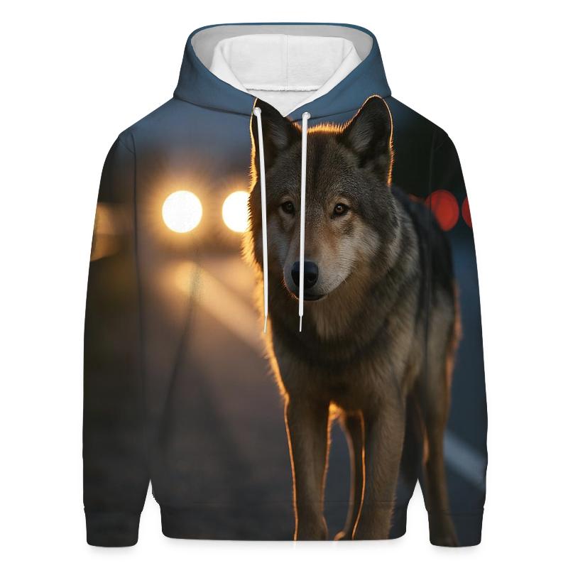 Highway Crossing At Dusk embroidered hoodies