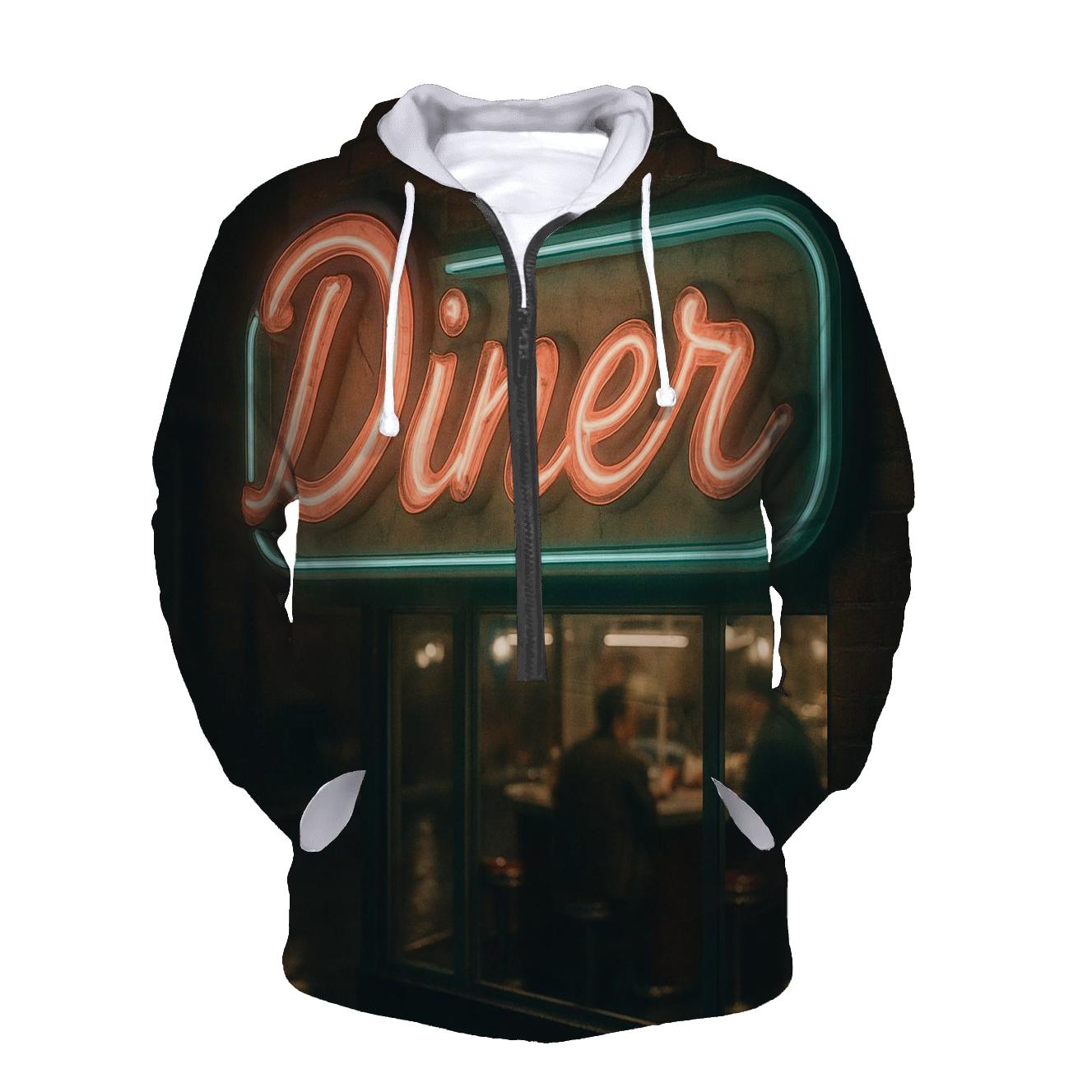 Retro Diner Neon Sign custom hoodies