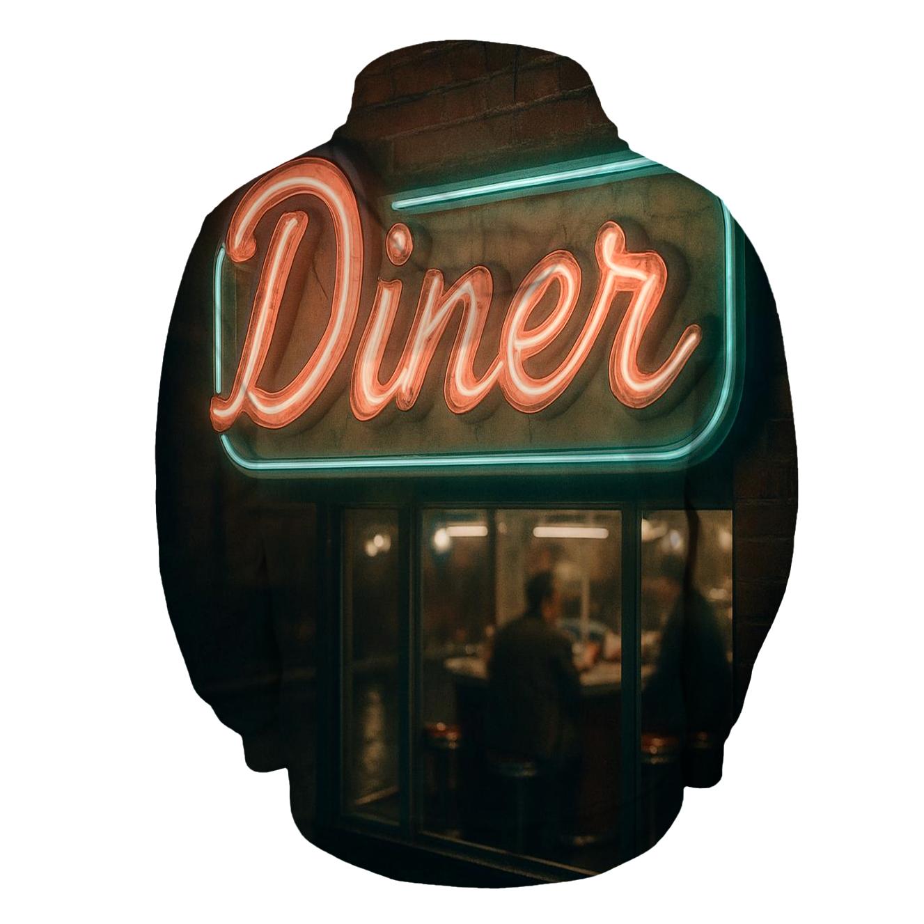 Retro Diner Neon Sign custom hoodies