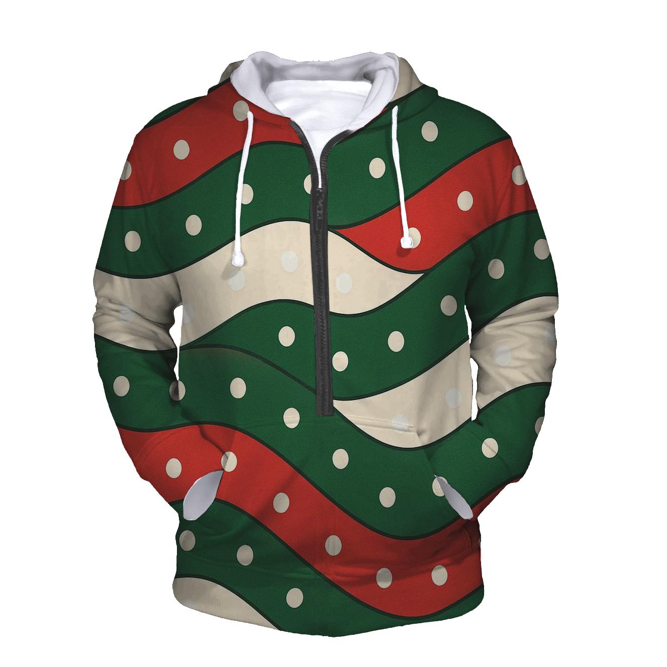 Diagonal Snow Drift Bands printed hoodies