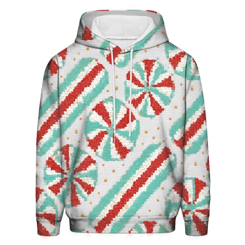 Peppermint Stripe Burst Design hoodies fashion