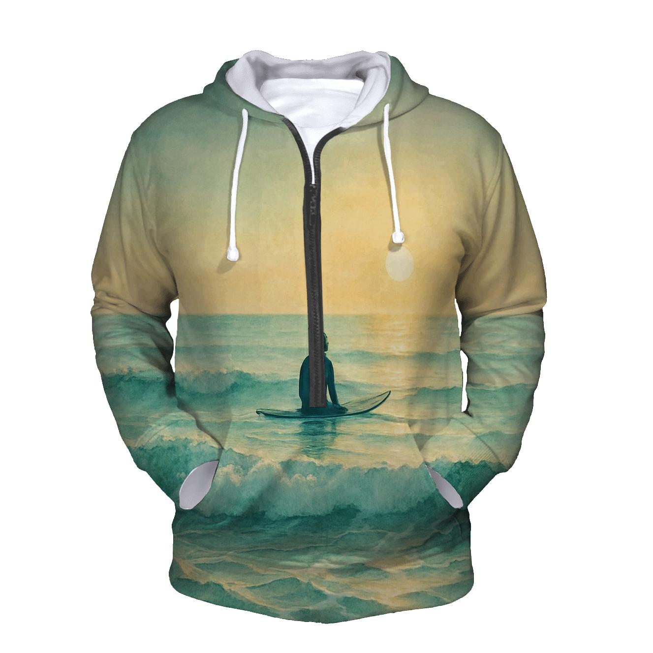 Coastal Surf Meditation zip-up hoodies