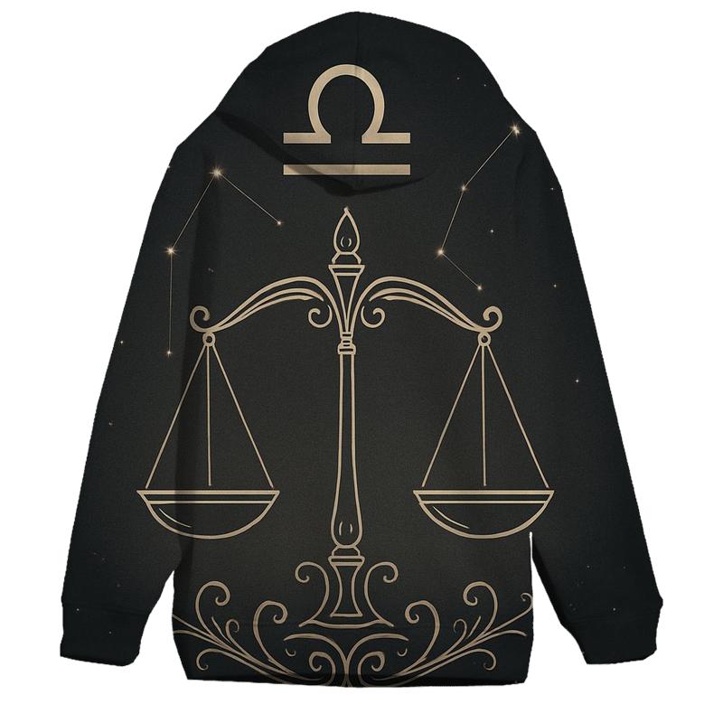 Libra Scales Balance Symbol zip-up hoodies
