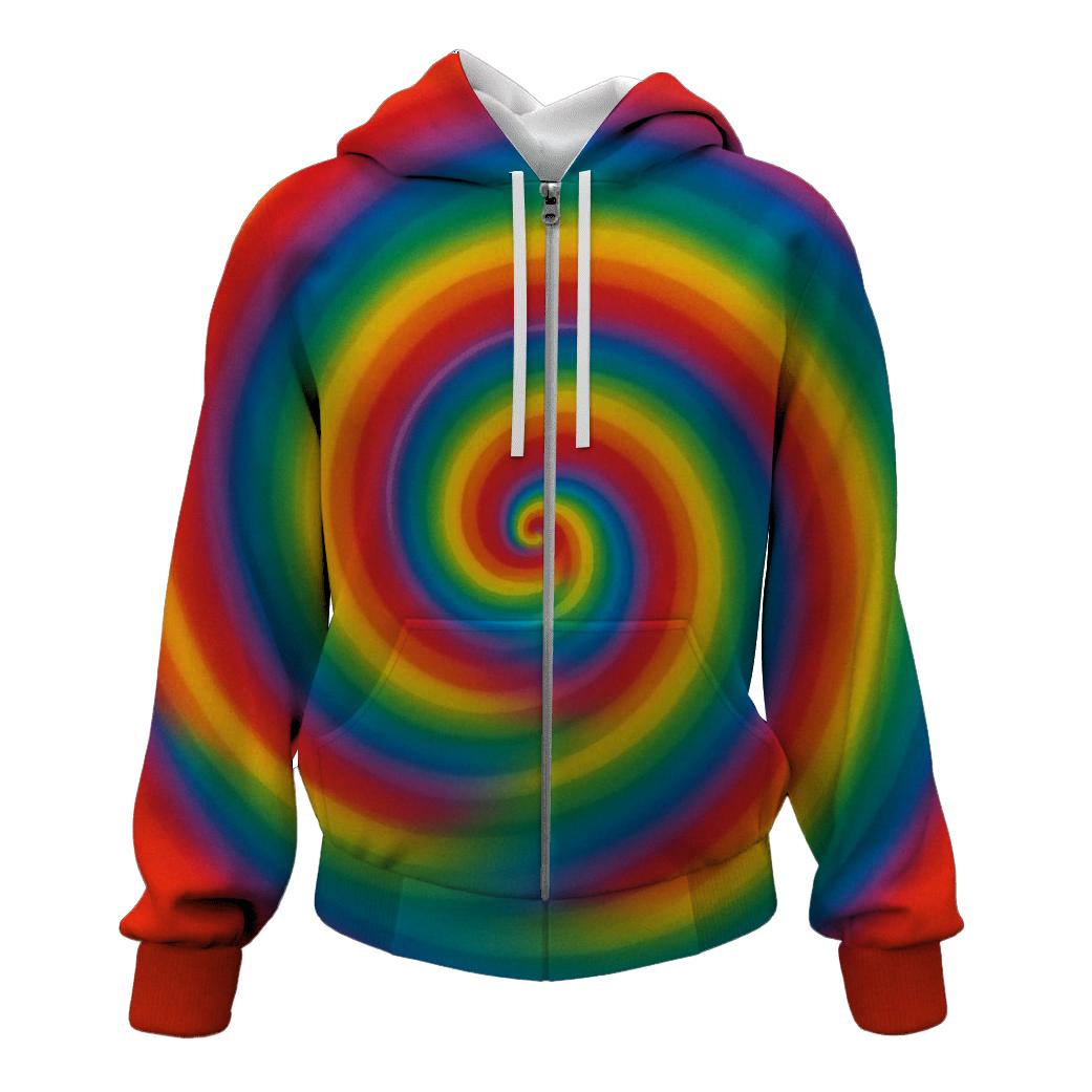 Rainbow Spiral Wheel hoodie styles