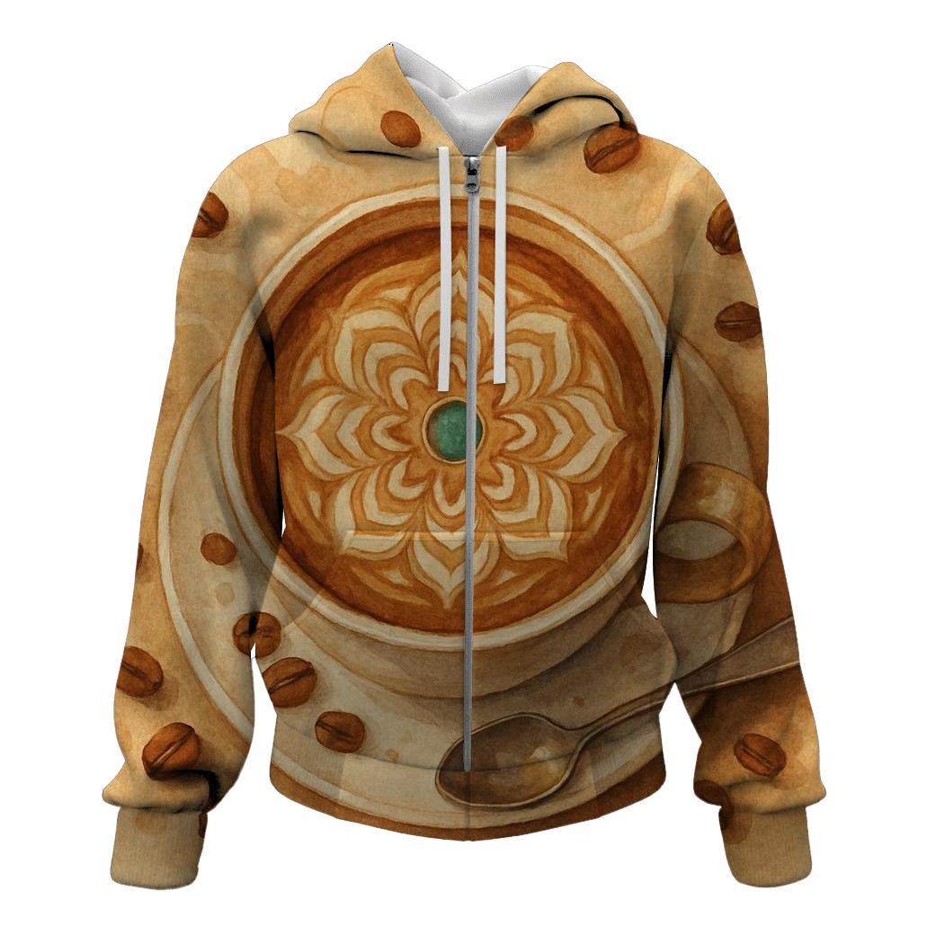 Latte Swirl Mandala hoodie designs