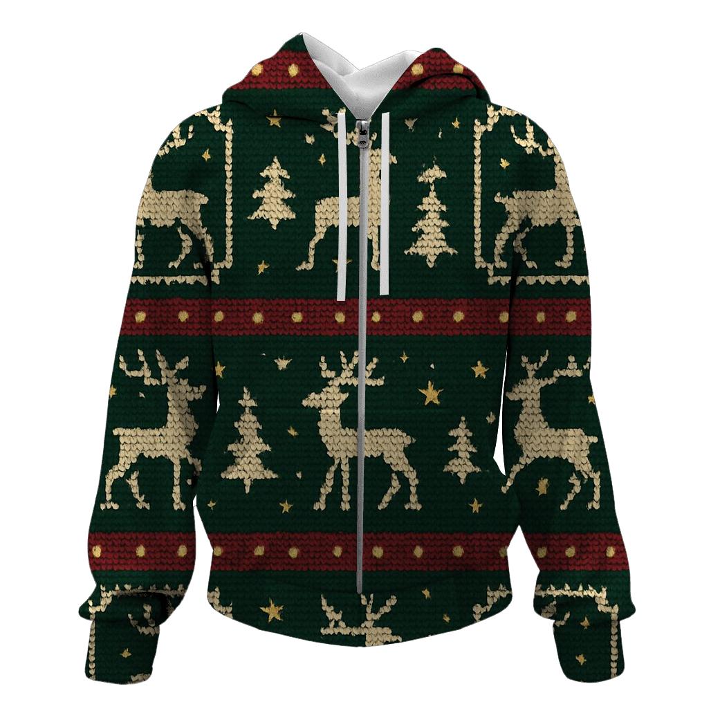 Reindeer Ribbon Carousel Design premium hoodies