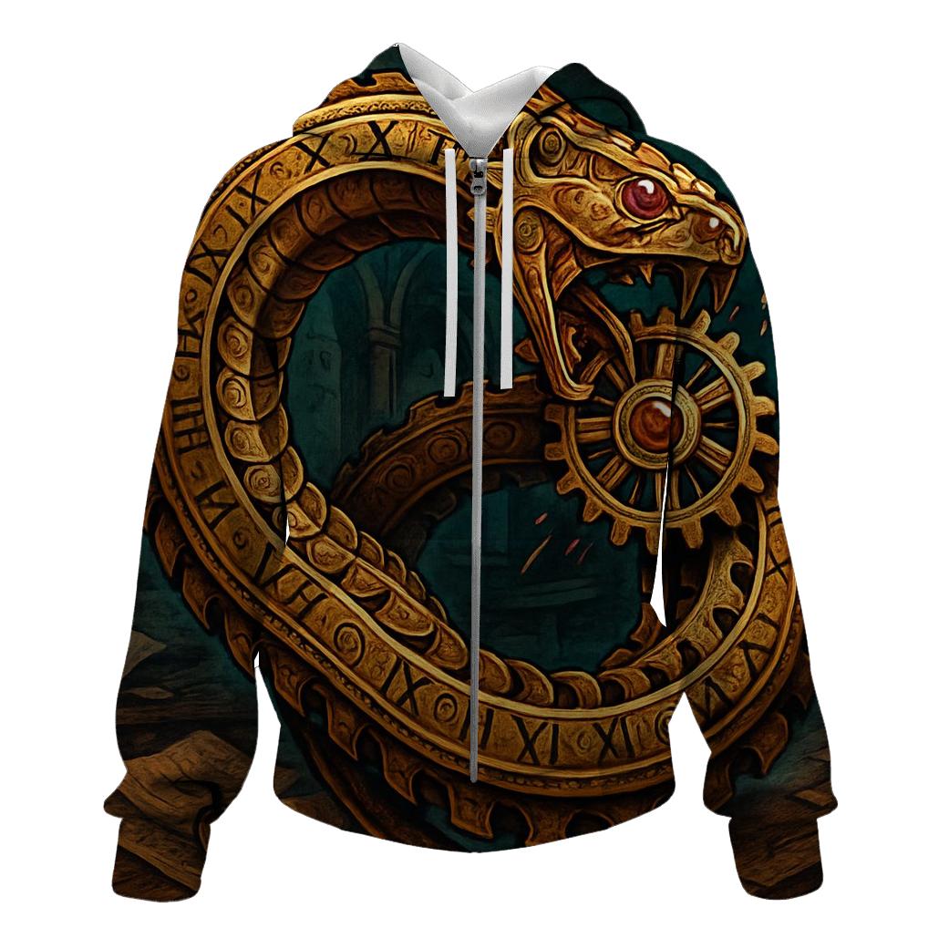 Clockwork Ouroboros Mechanica printed hoodies