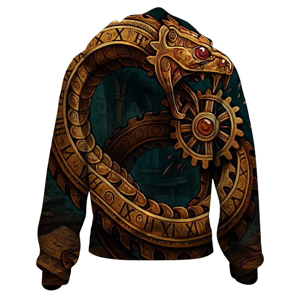 Clockwork Ouroboros Mechanica printed hoodies