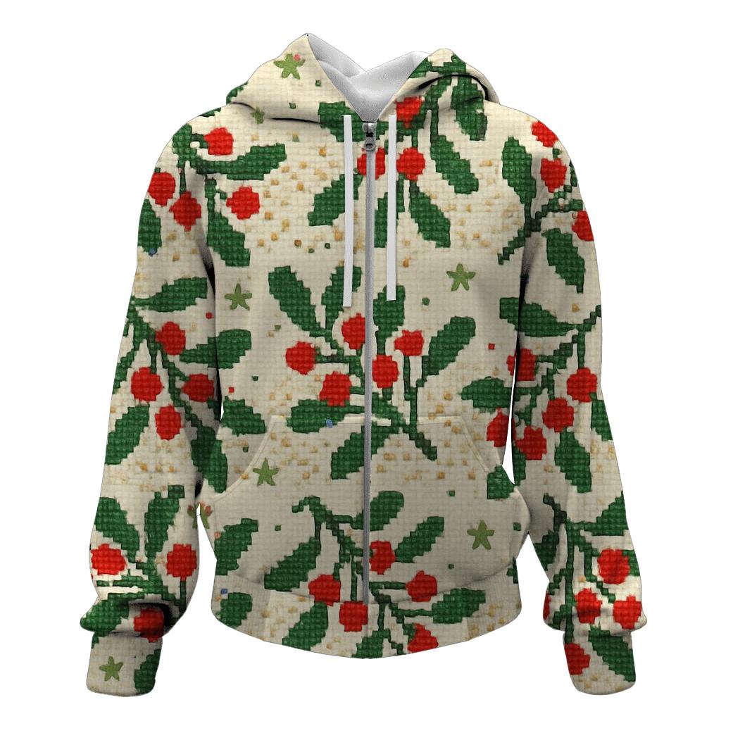 Merry Mistletoe Confetti Design printed hoodies