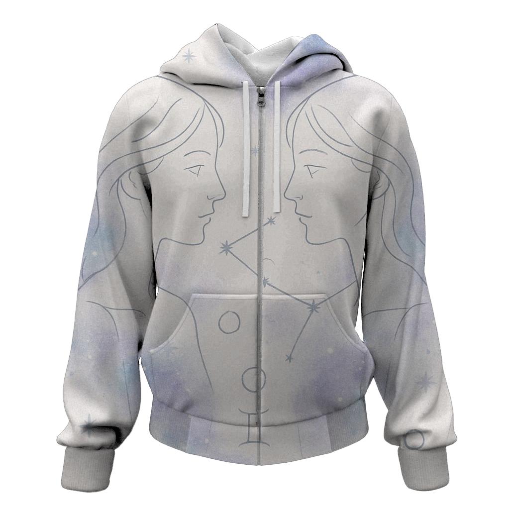 Ethereal Gemini Twins Portrait hoodies fashion