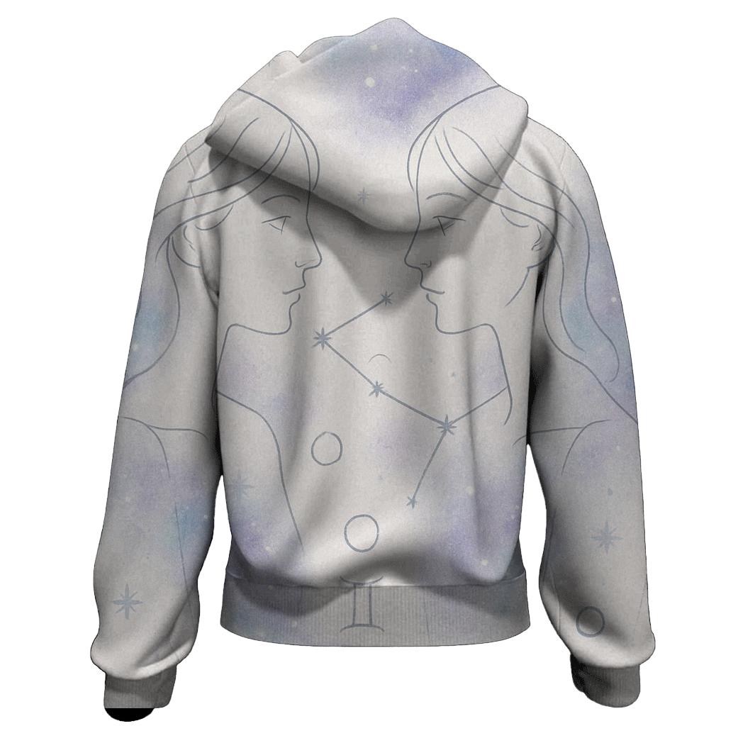 Ethereal Gemini Twins Portrait hoodies fashion
