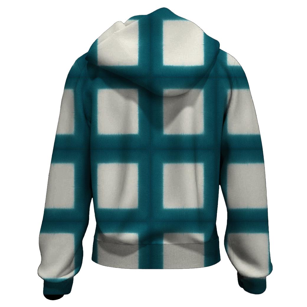 Itajime Teal Grid heavyweight hoodies