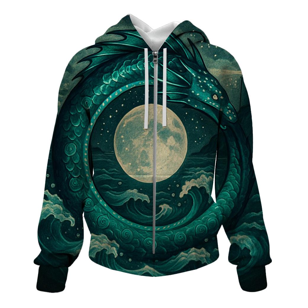 Oceanic Moon Ouroboros lightweight hoodies