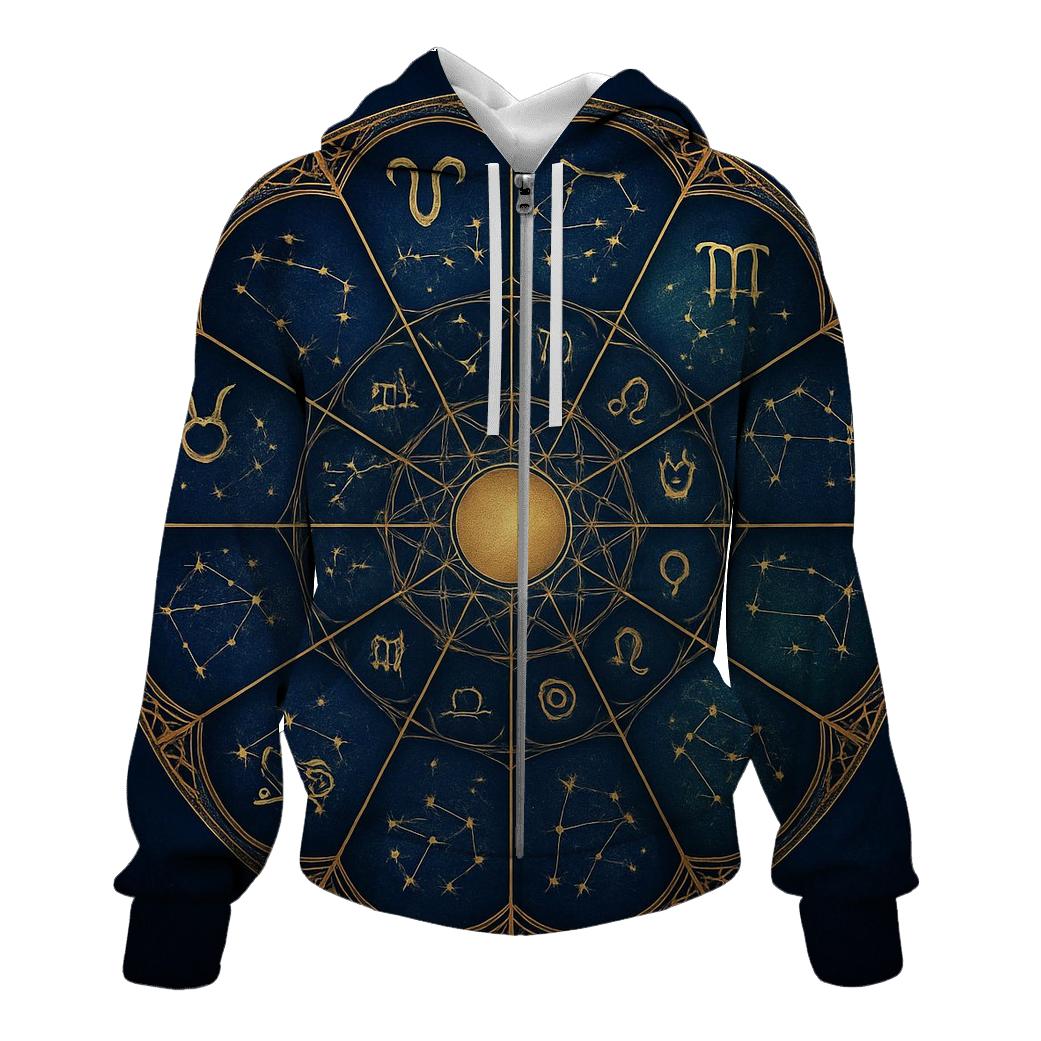 Zodiac Wheel Mandala Circle heavyweight hoodies