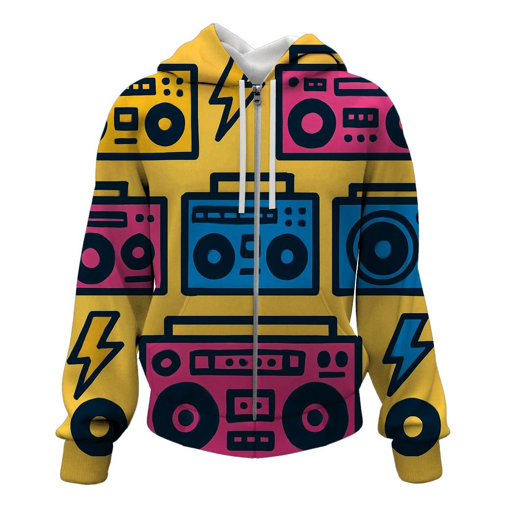 Boom Box Block Print hoodie styles