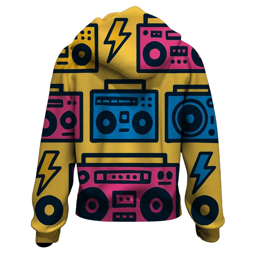 Boom Box Block Print hoodie styles