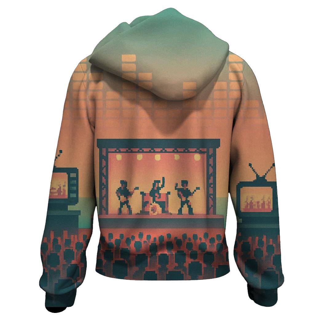 Pixel Concert Panorama graphic hoodies