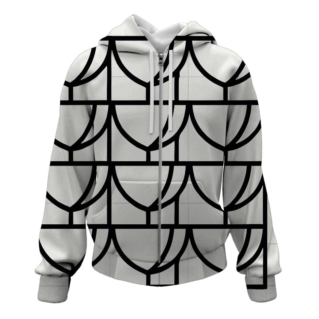 Filter Grid Geometry zip-up hoodies