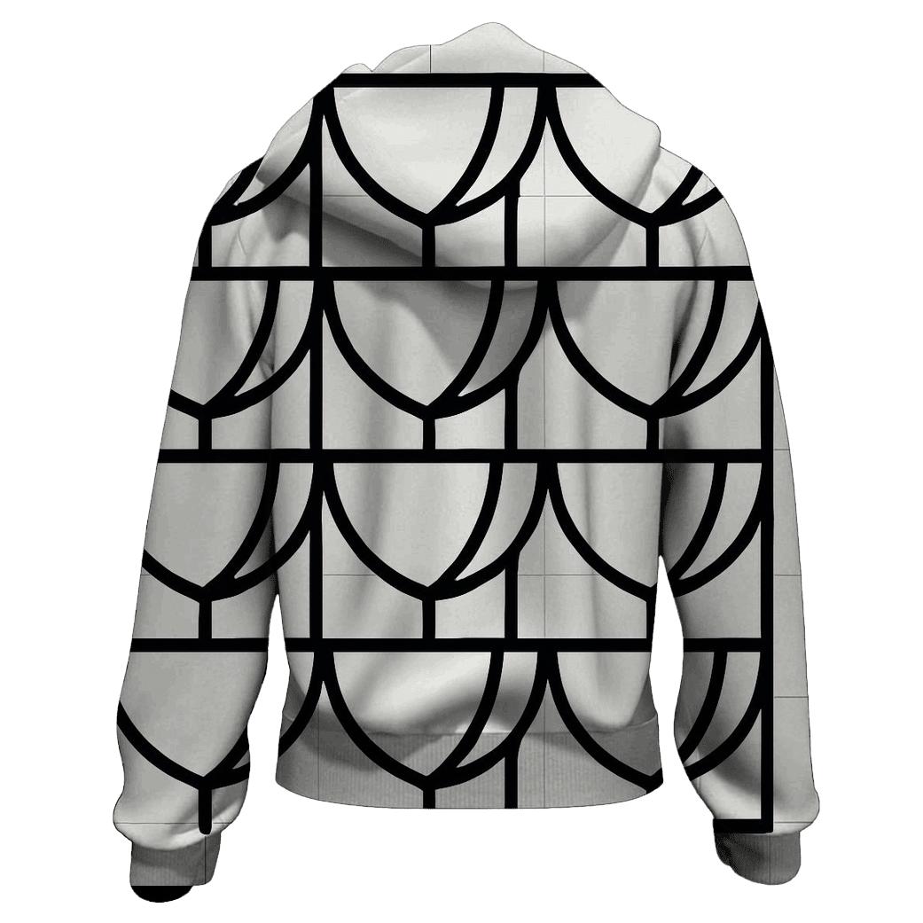 Filter Grid Geometry zip-up hoodies