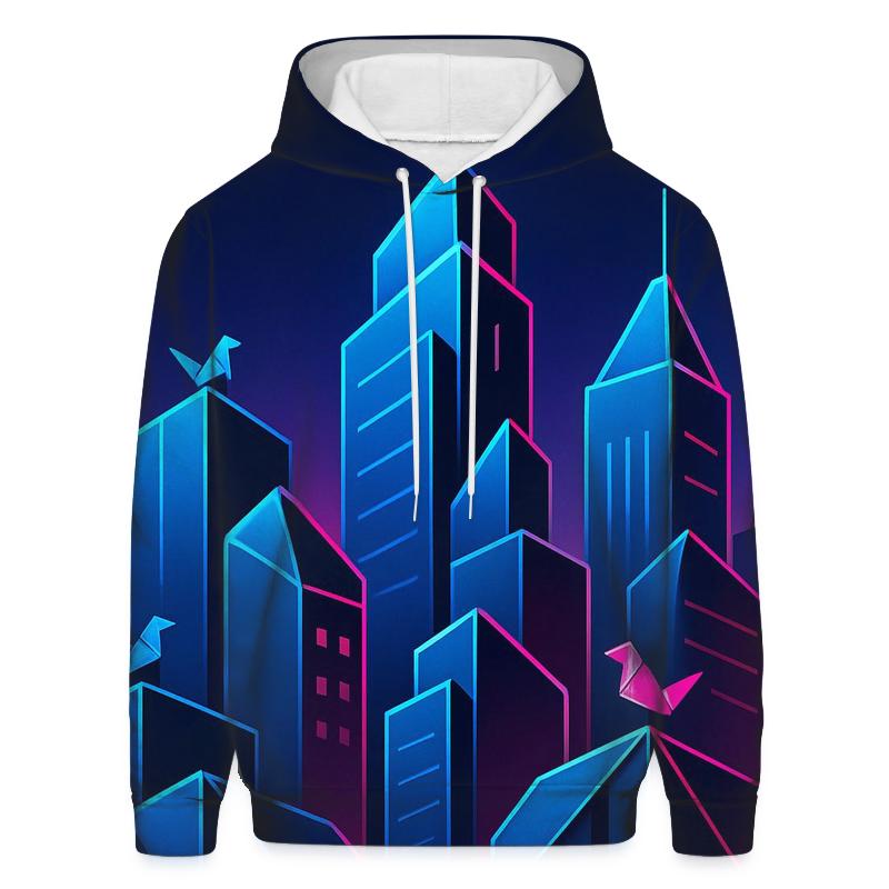Neon Origami City hoodie styles