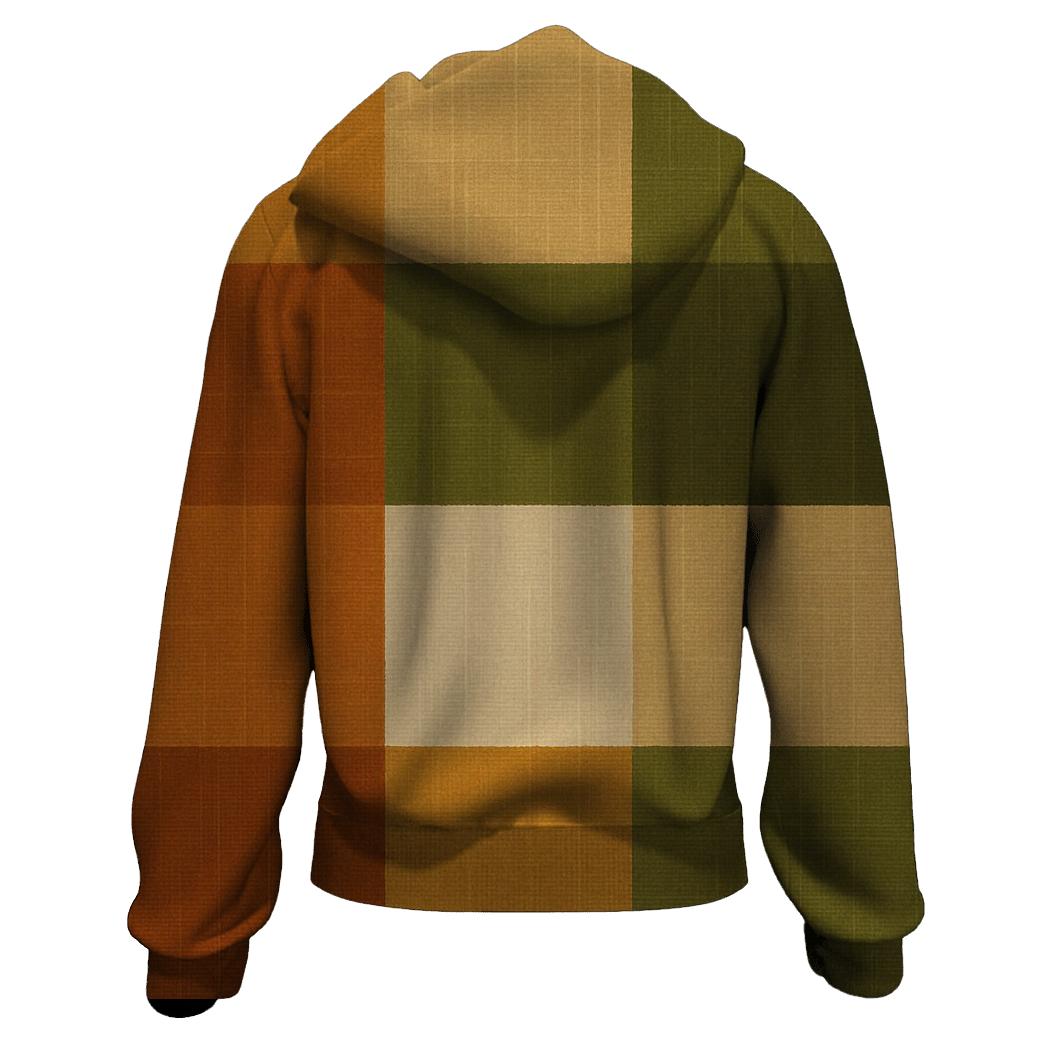 Harvest Plaid Panels embroidered hoodies