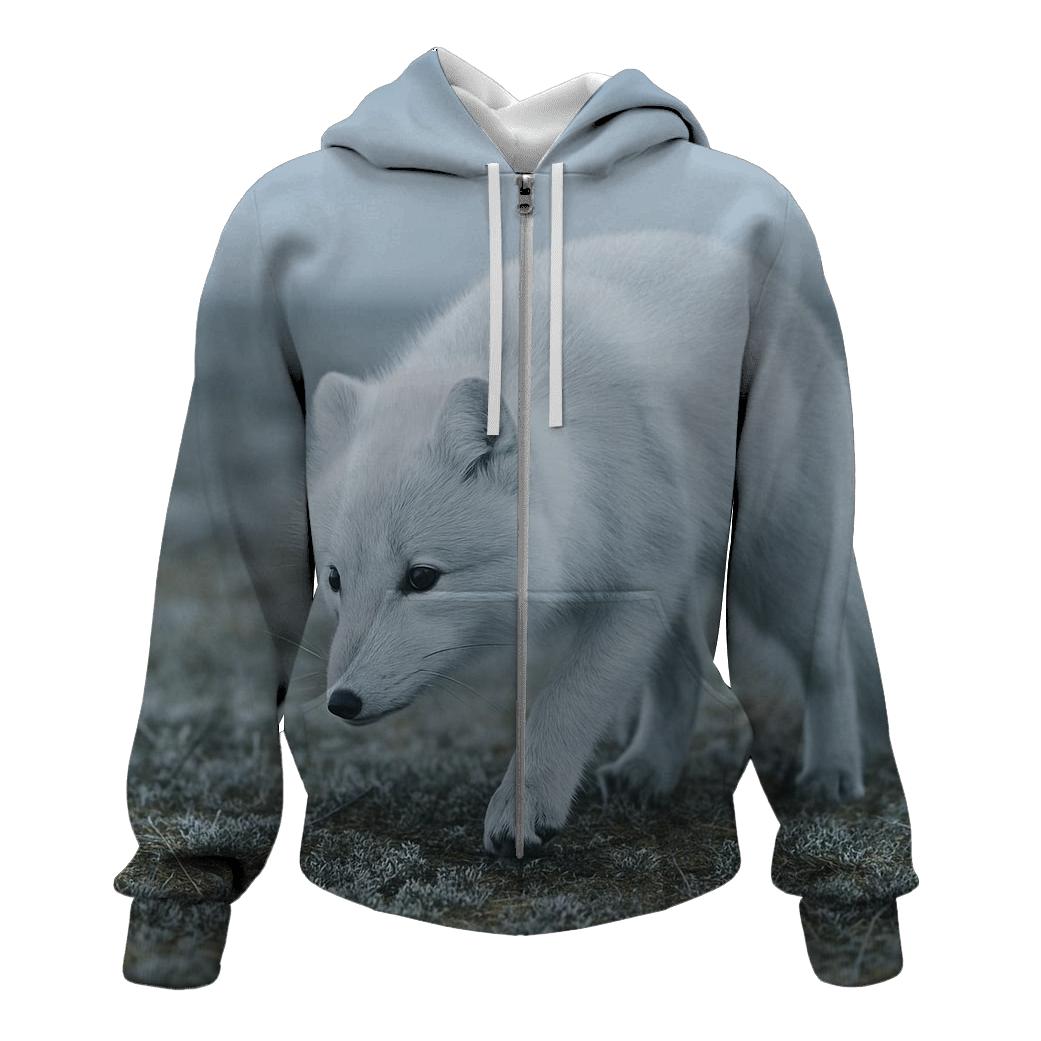 Tundra Browse — Arctic Fox pullover hoodies