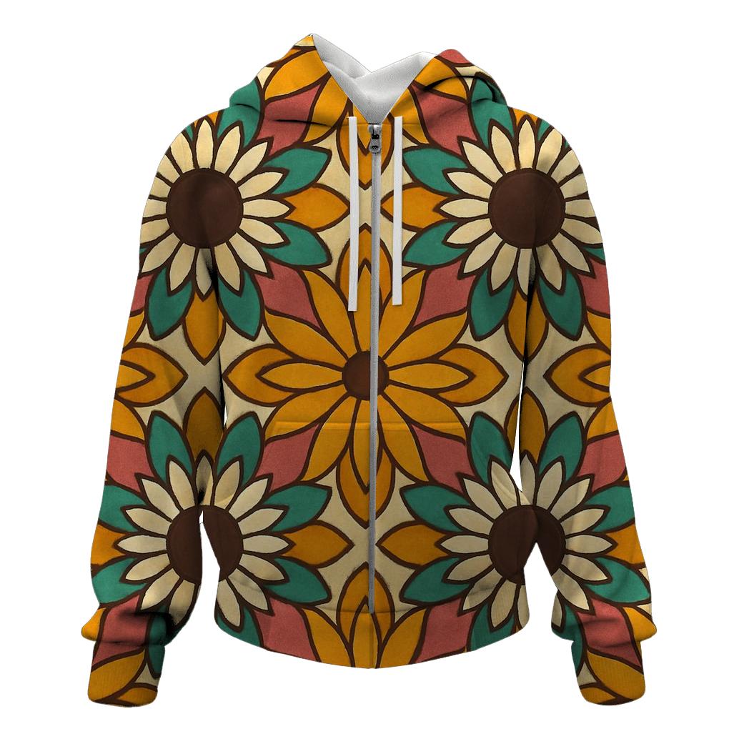 Psychedelic Sunflower Burst pullover hoodies