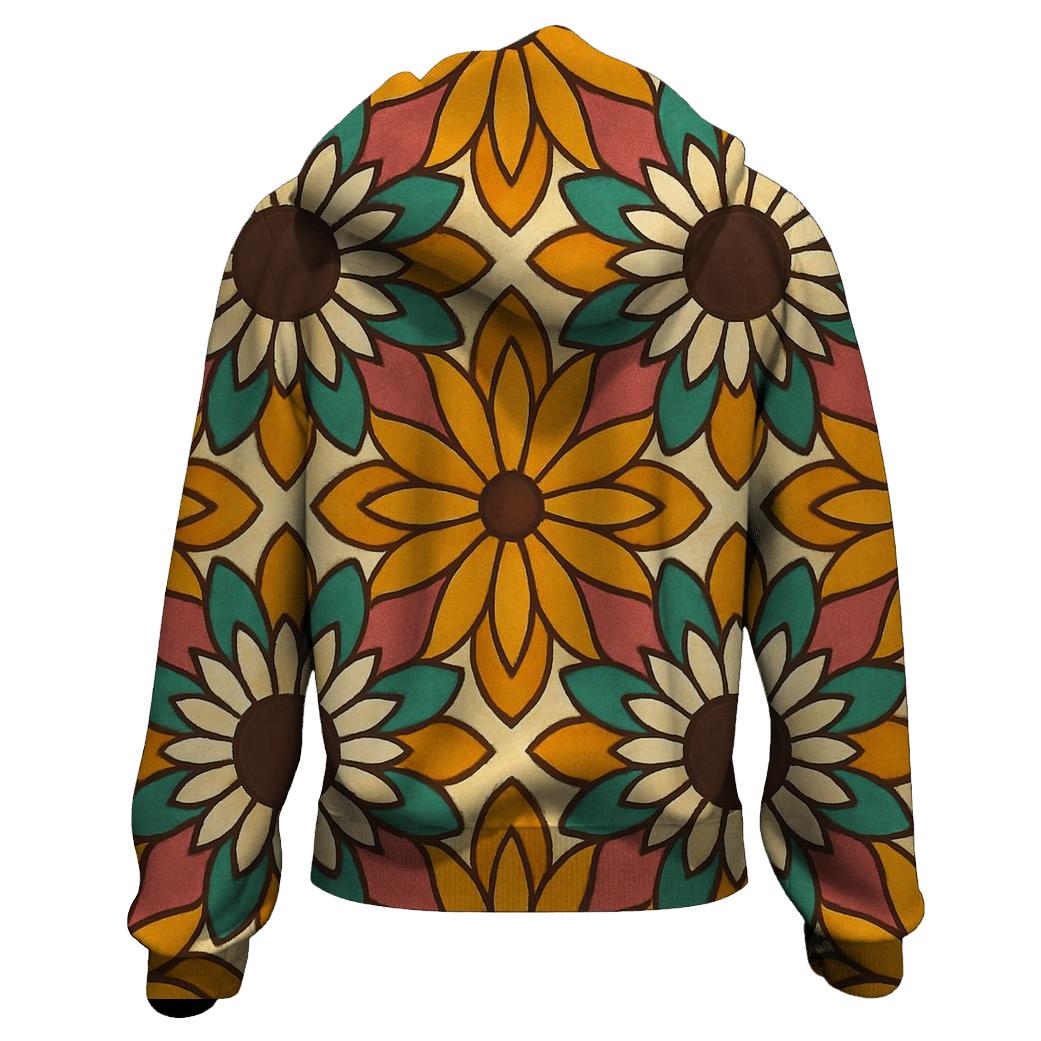 Psychedelic Sunflower Burst pullover hoodies